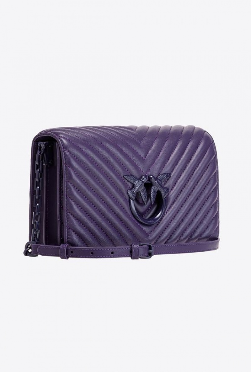 Pinko Classic Love Bag Click Chevron Colour Block GRAPE PURPLE-COLOUR BLOCK | SN-PKO32318