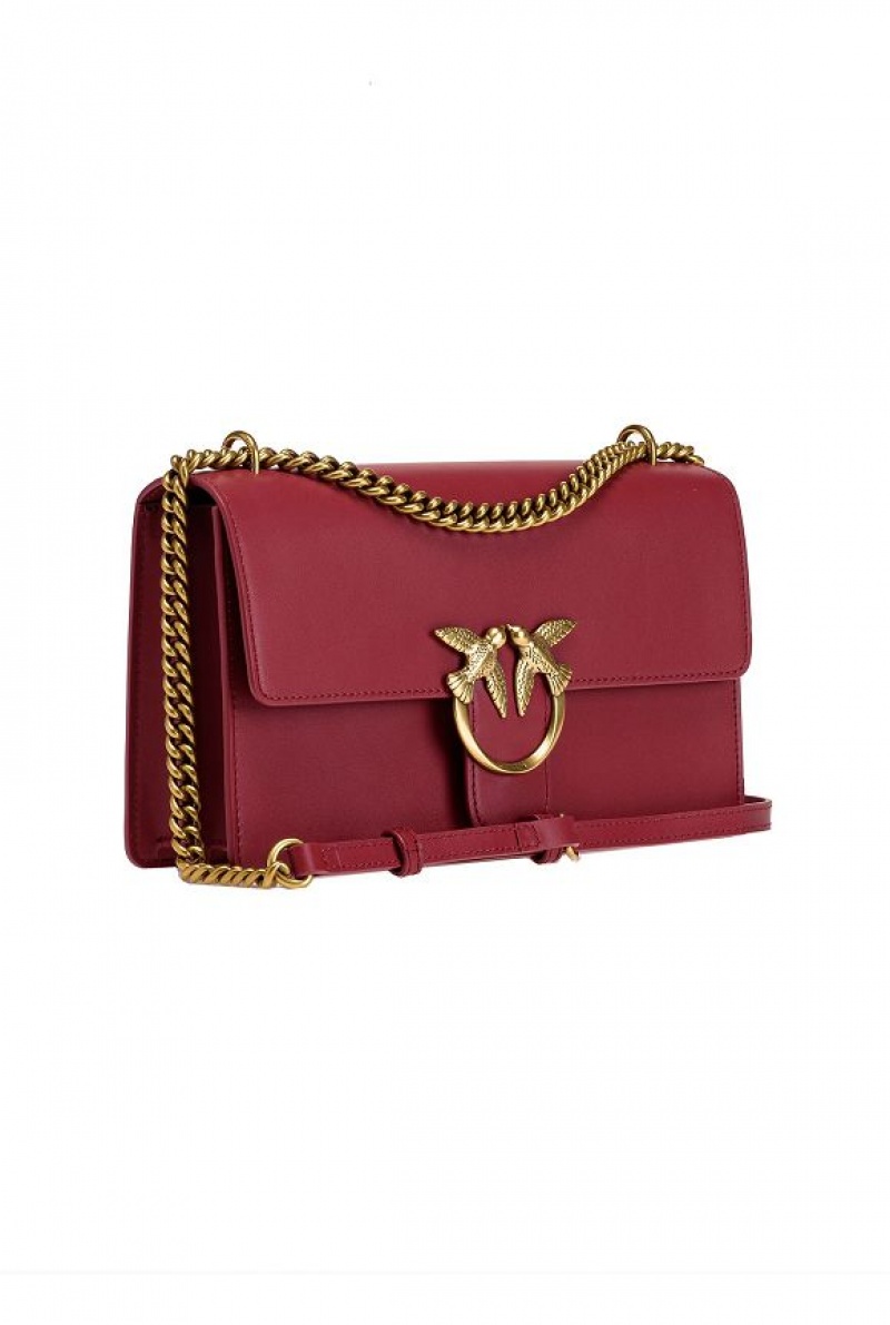 Pinko Classic Love Bag One Simply DARK RED-ANTIQUE GOLD | SN-PKO32521