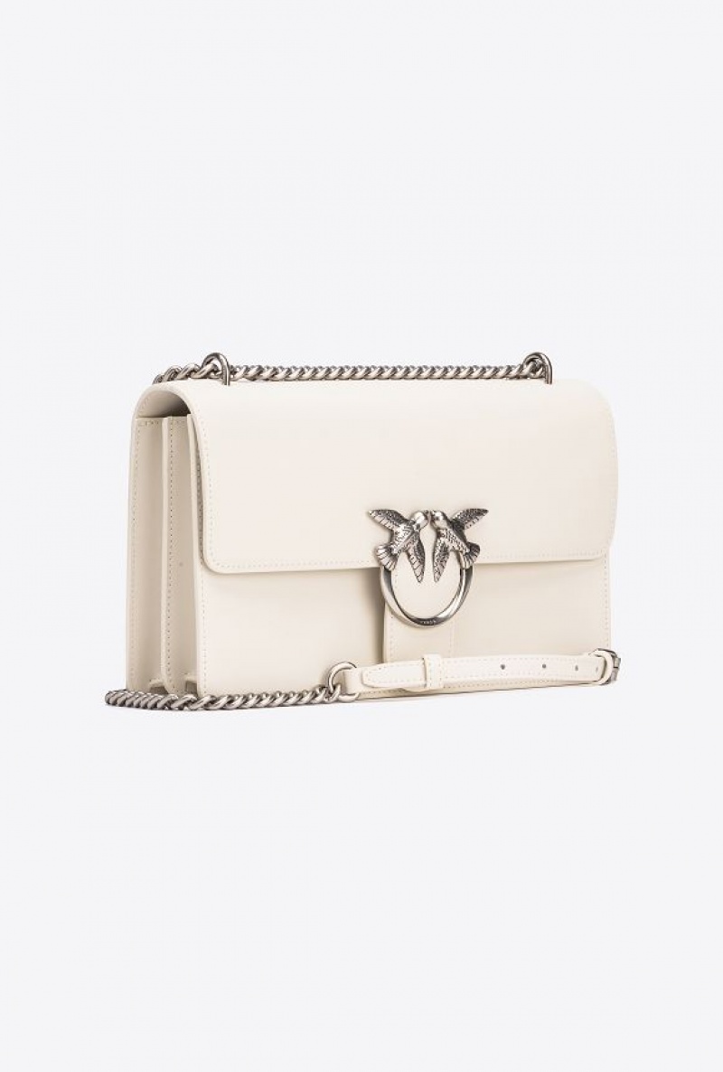 Pinko Classic Love Bag One Simply WHITE+WHITE-OLD SILVER | SN-PKO32519