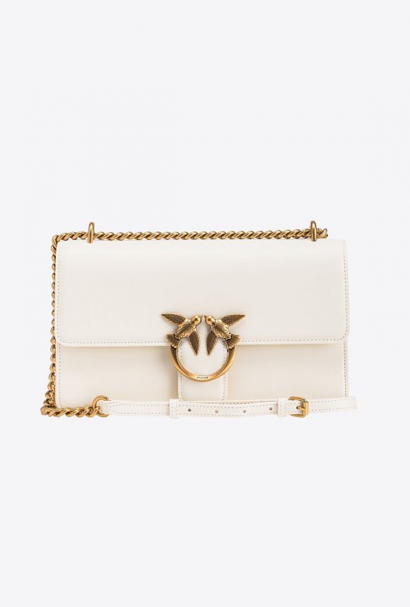 Pinko Classic Love Bag One Simply WHITE+WHITE-ANTIQUE GOLD | SN-PKO32523