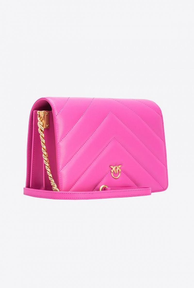 Pinko Classic Love Bag Click Big Chevron STRAWBERRY-BRUSHED GOLD | SN-PKO32326