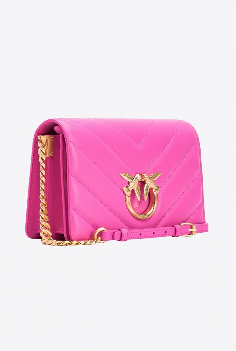 Pinko Classic Love Bag Click Big Chevron STRAWBERRY-BRUSHED GOLD | SN-PKO32326