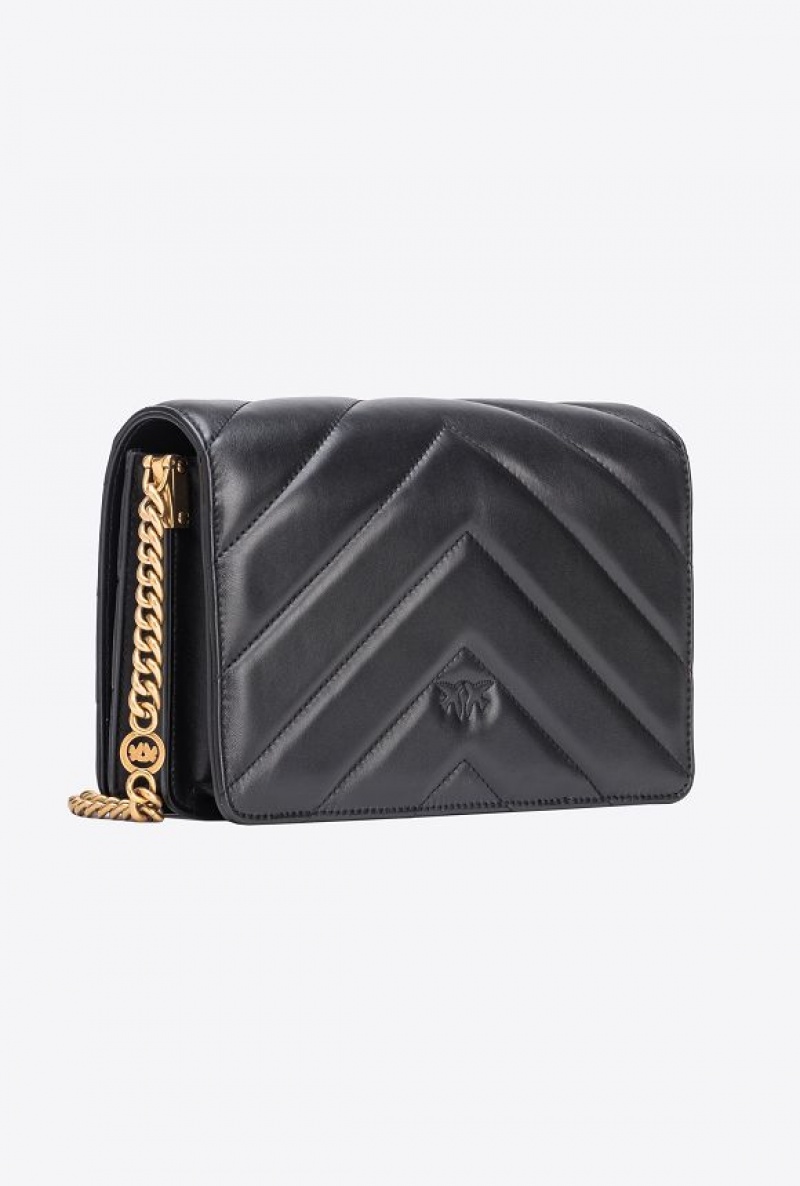 Pinko Classic Love Bag Click Big Chevron BLACK-ANTIQUE GOLD | SN-PKO32497