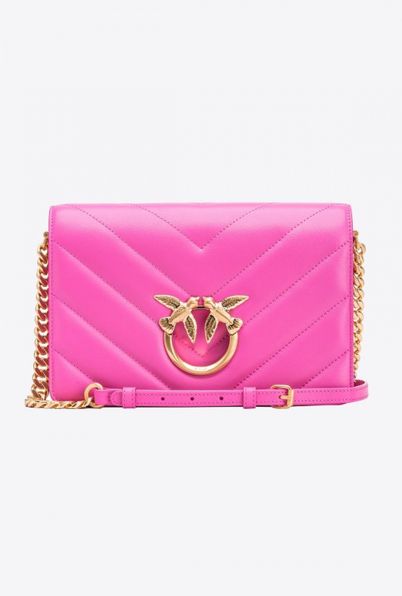 Pinko Classic Love Bag Click Big Chevron STRAWBERRY-BRUSHED GOLD | SN-PKO32933