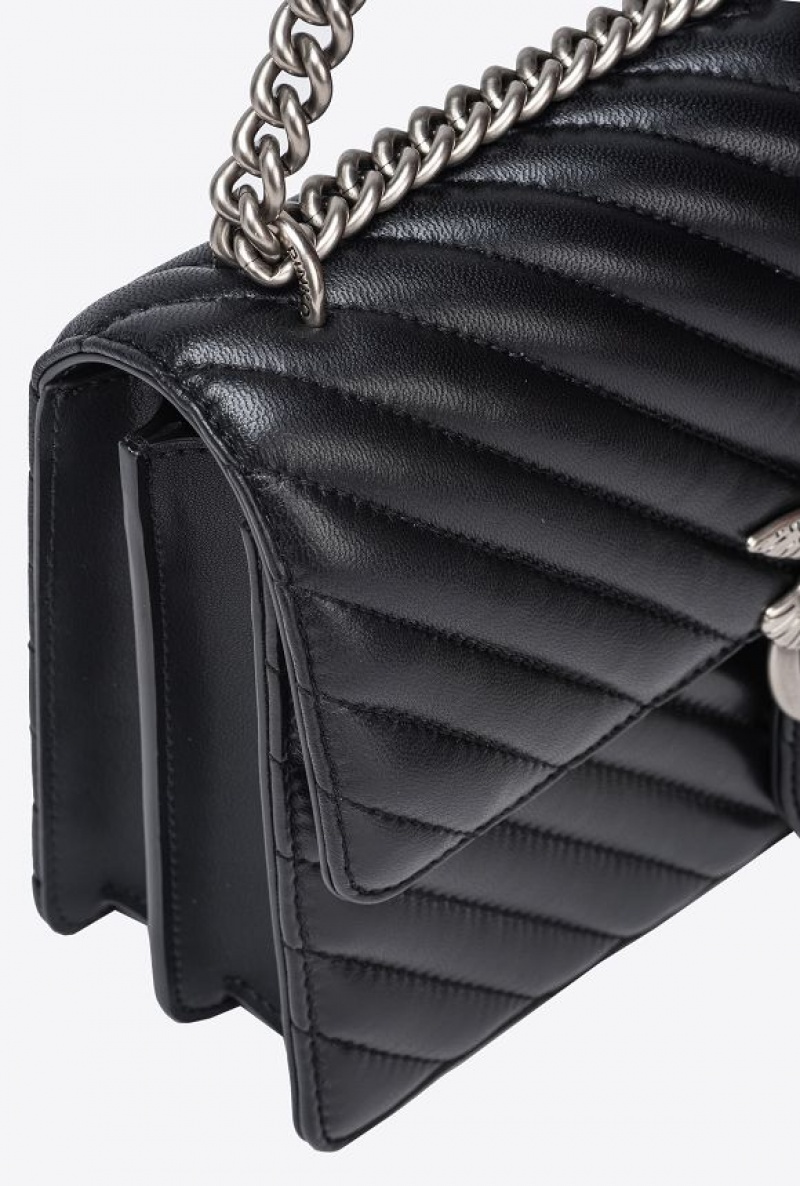 Pinko Classic Love Bag One Chevron BLACK-OLD SILVER | SN-PKO32503