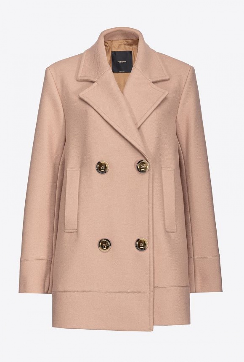 Pinko Cloth Pea Coat MOCHA CAMEL | SN-PKO33584