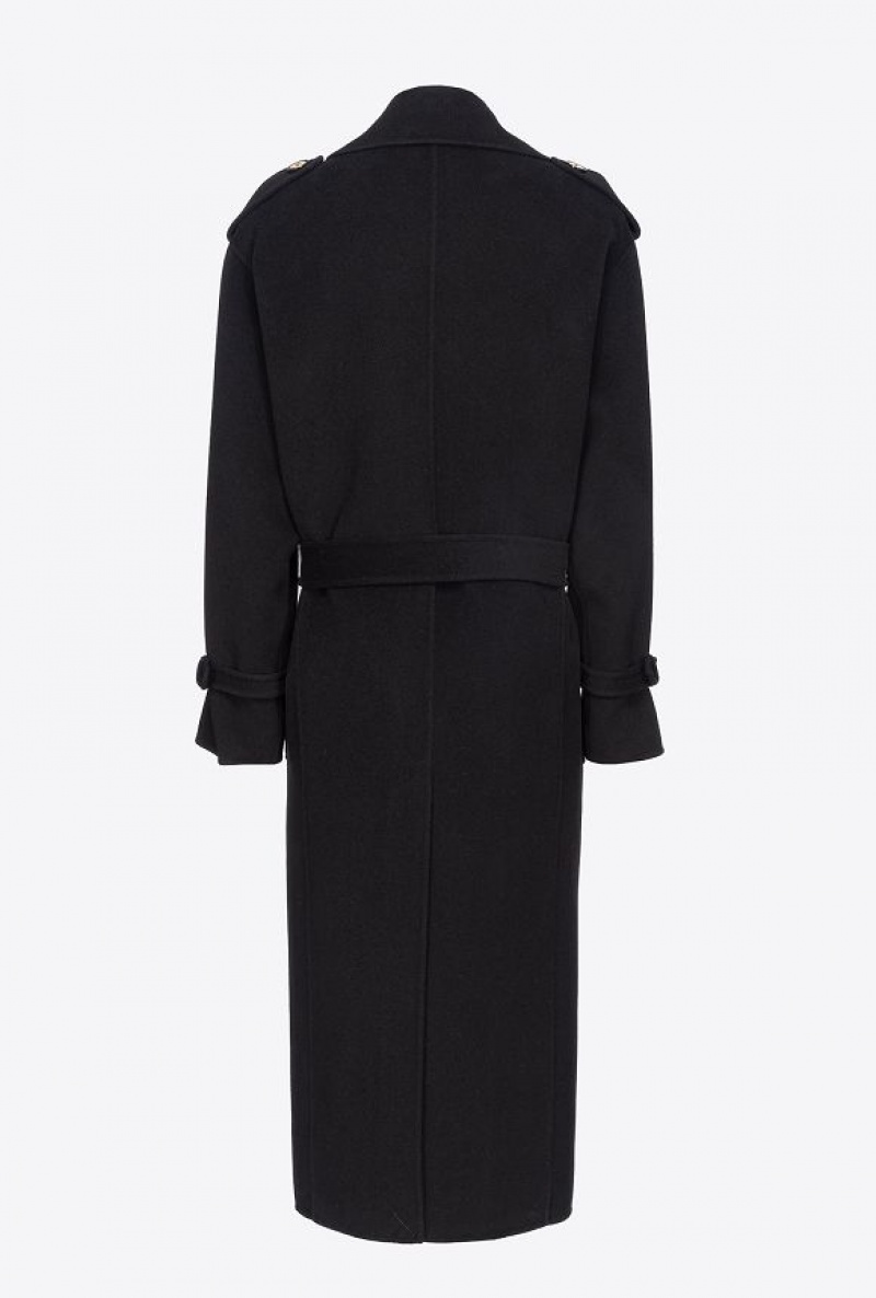 Pinko Cloth Trench Coat LIMO BLACK | SN-PKO33647