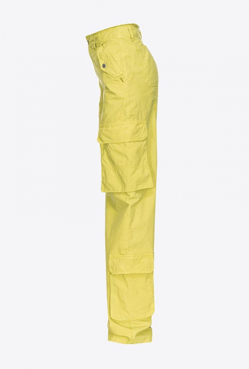 Pinko Coloured Cotton Cargo Trousers DARK CITRON | SN-PKO33749