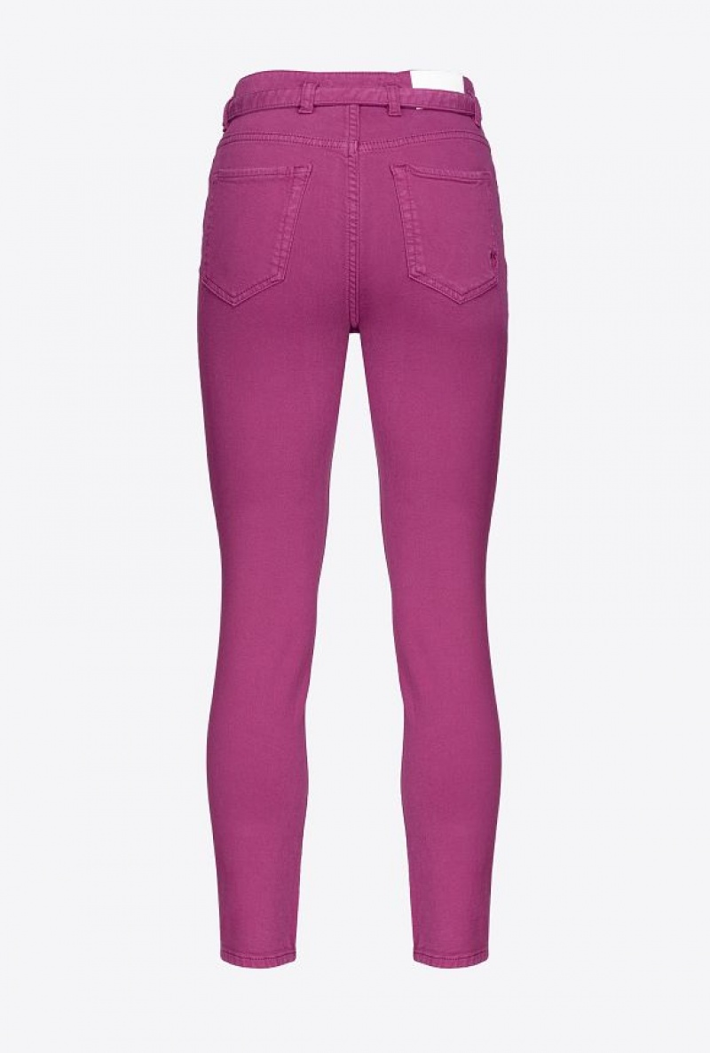 Pinko Coloured Stretch Bull Denim Skinny Jeans BOUGAINVILLEA PURPLE | SN-PKO34005