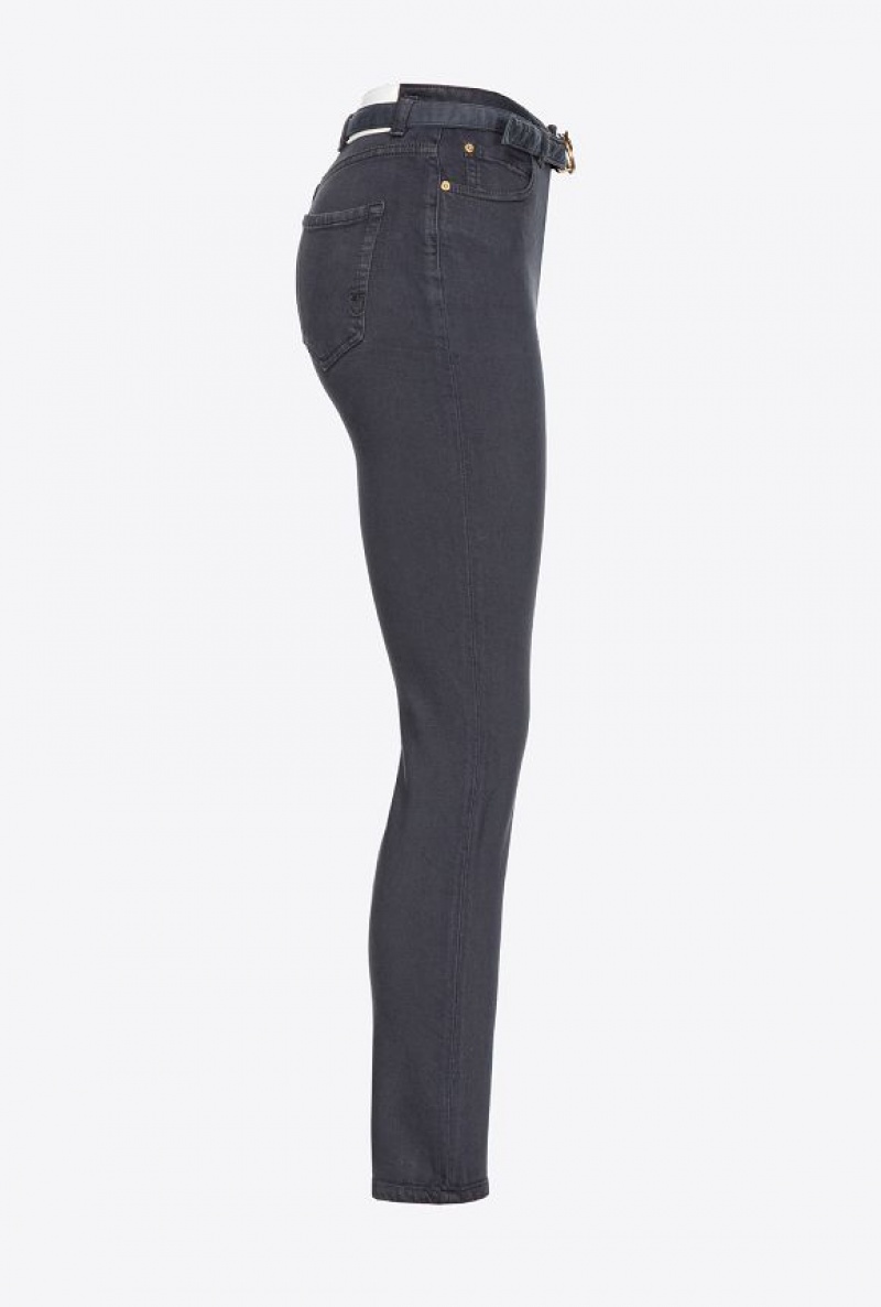 Pinko Coloured Stretch Bull Denim Skinny Jeans GREY - EBONY | SN-PKO34024