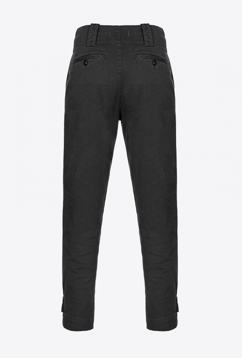 Pinko Cotton Cargo Trousers LIMO BLACK | SN-PKO33704