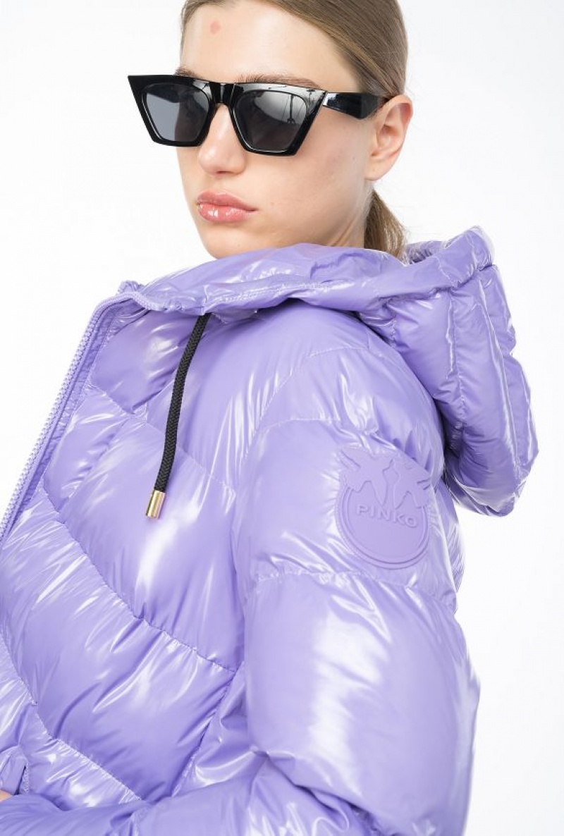 Pinko Crystal Nylon Pea Jacket KASHMIR PURPLE | SN-PKO33642