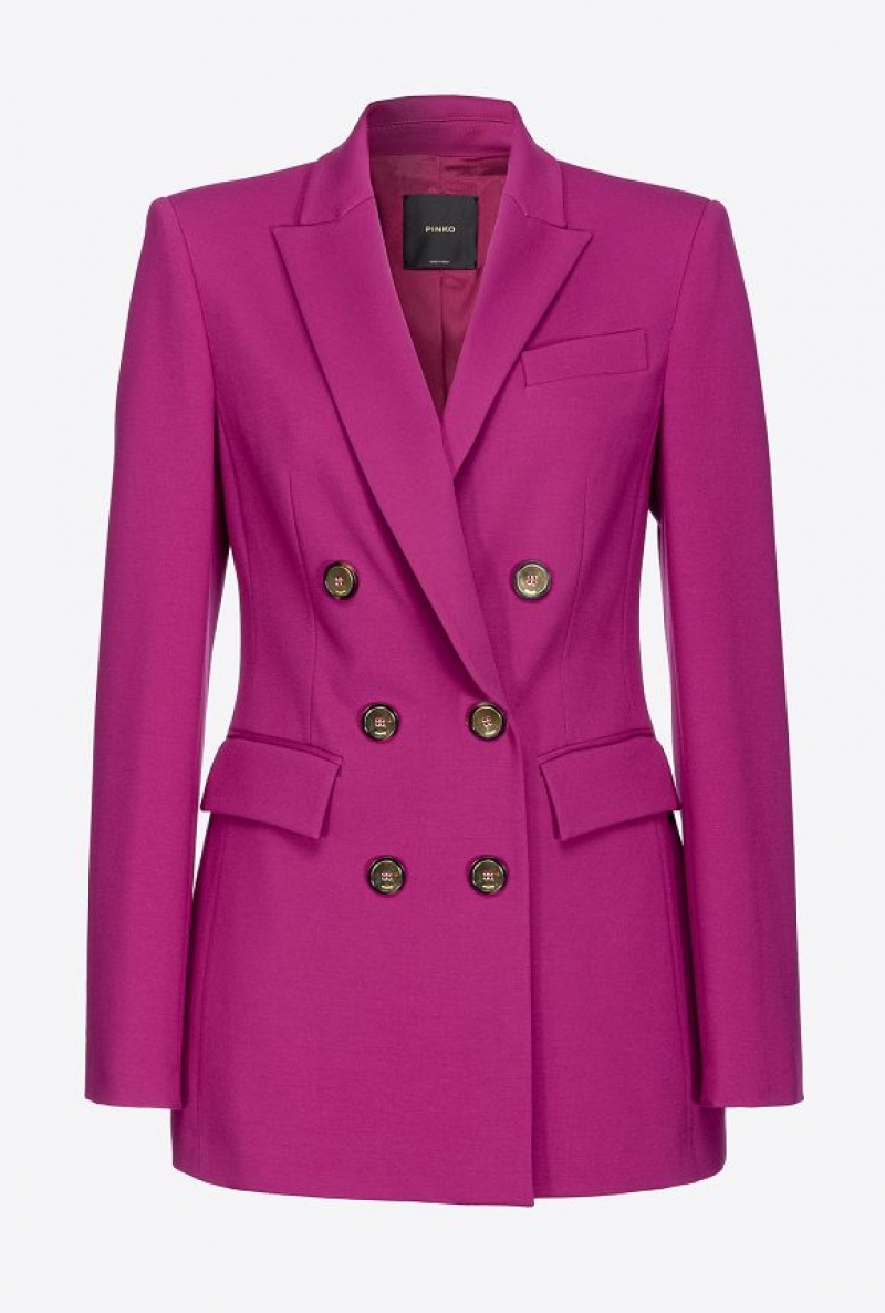 Pinko Double-breasted Full Milano Blazer BOUGAINVILLEA PURPLE | SN-PKO33921