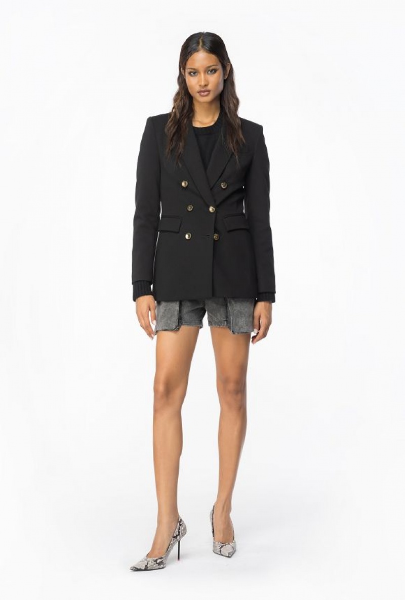 Pinko Double-breasted Full Milano Blazer LIMO BLACK | SN-PKO33929