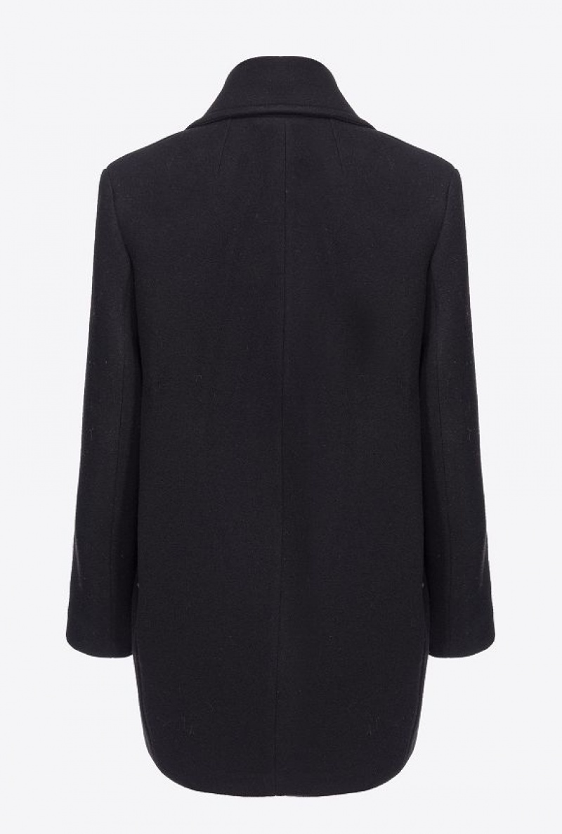 Pinko Double-breasted Pea Coat LIMO BLACK | SN-PKO33665