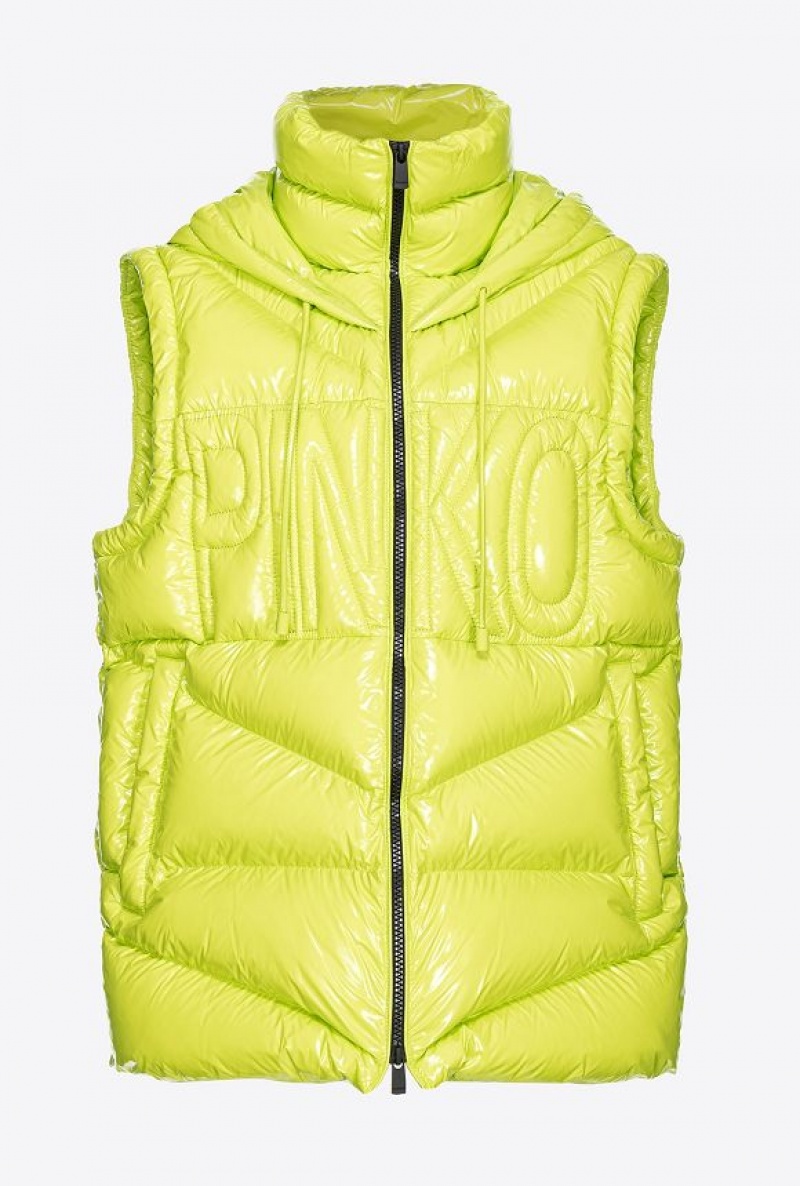 Pinko Down Vest LIME YELLOW | SN-PKO33613