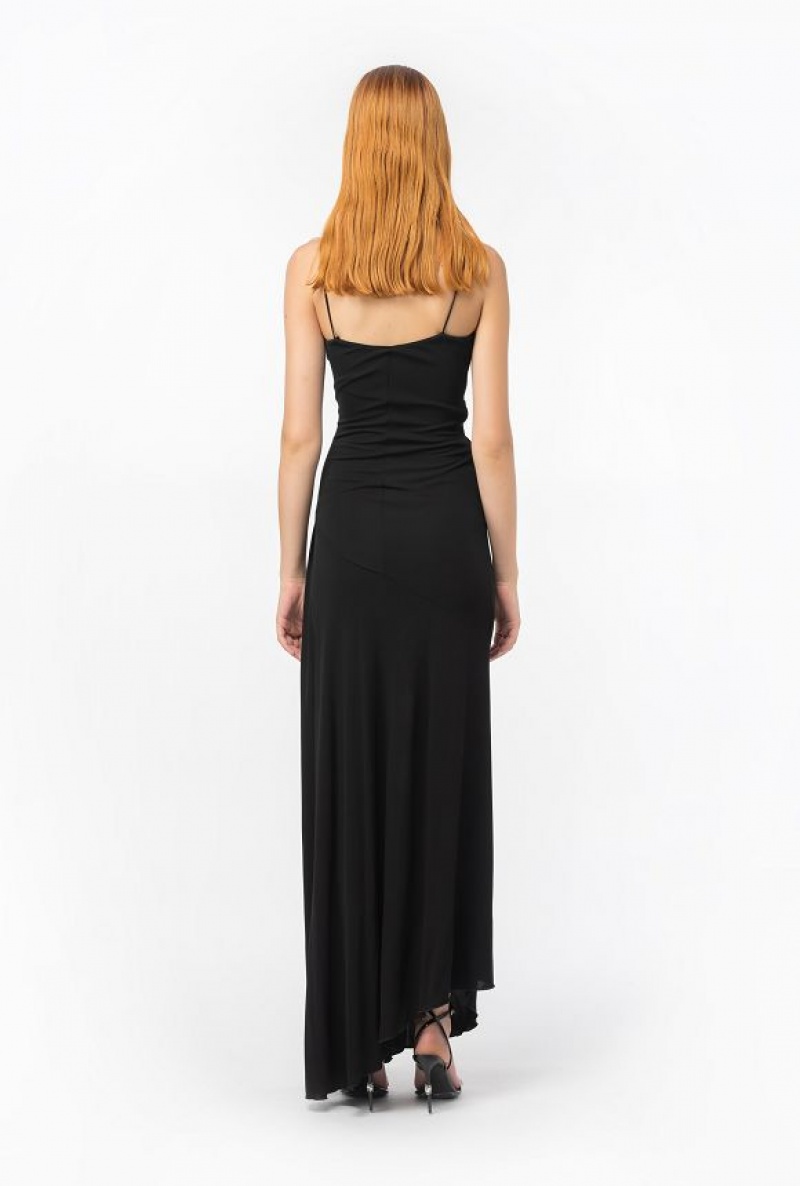 Pinko Elegant Long Dress LIMO BLACK | SN-PKO33045