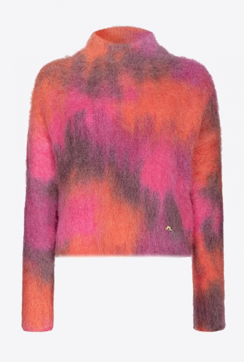 Pinko Fade-effect Alpaca Sweater ORANGE/FUCHSIA | SN-PKO33548