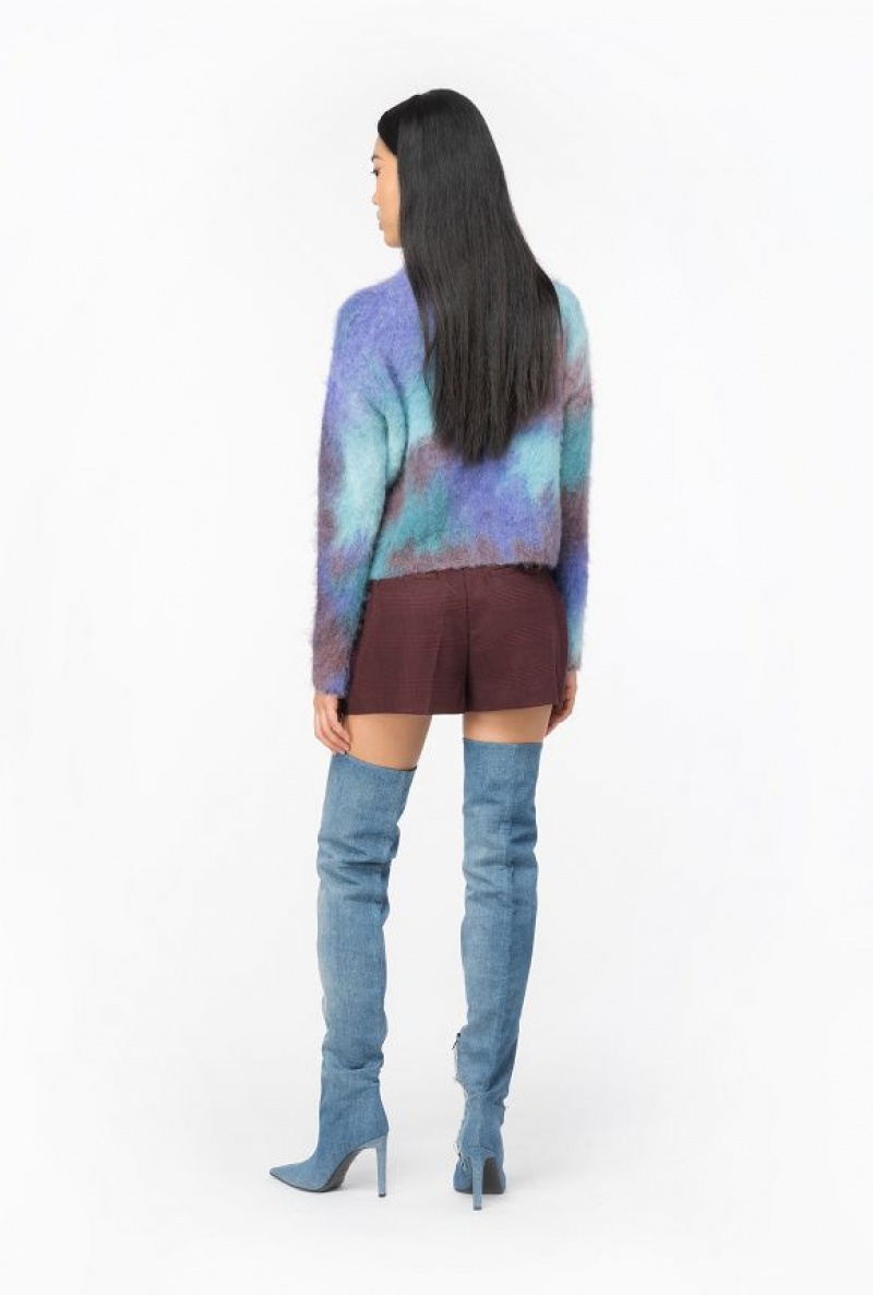 Pinko Fade-effect Alpaca Sweater PURPLE/LIGHT BLUE | SN-PKO33544