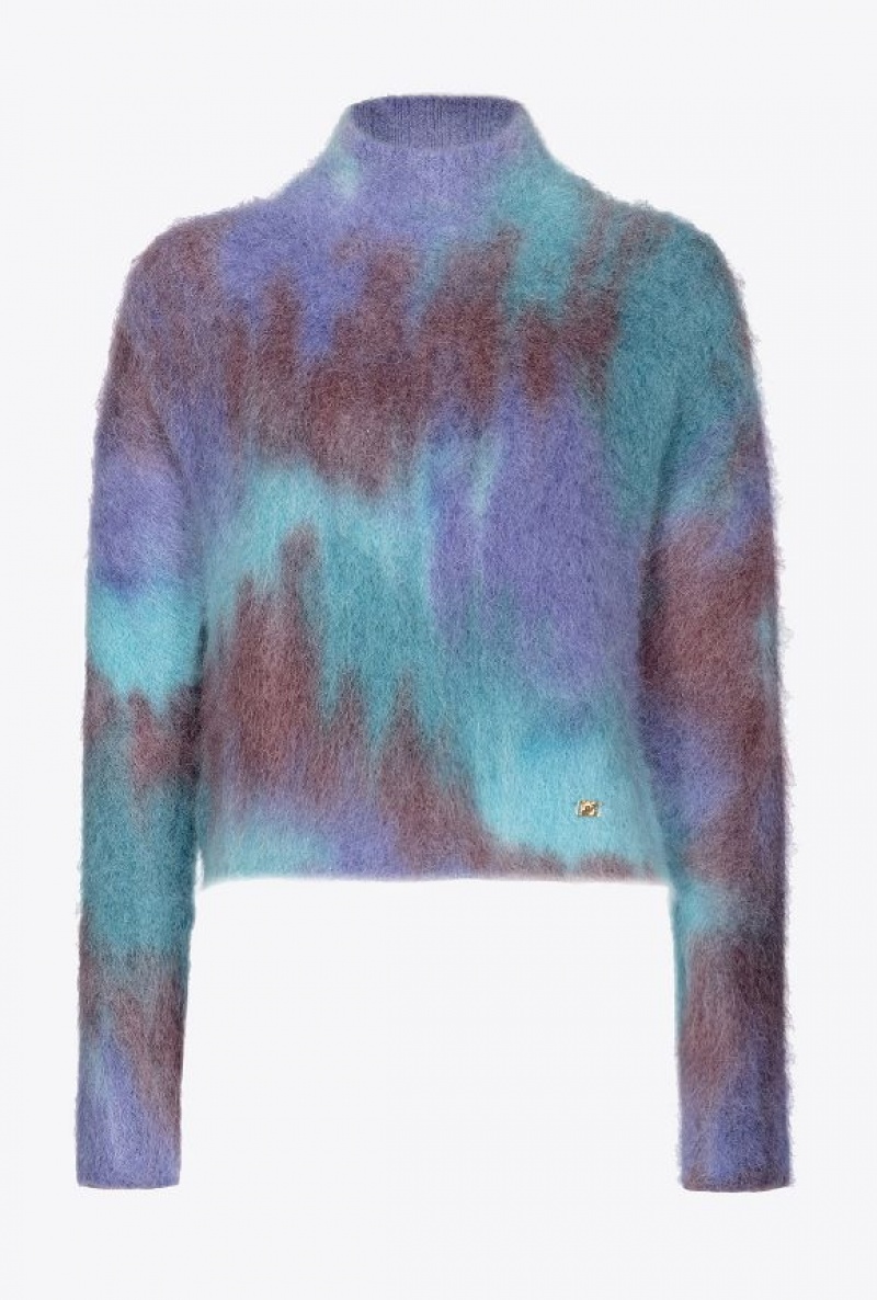 Pinko Fade-effect Alpaca Sweater PURPLE/LIGHT BLUE | SN-PKO33544