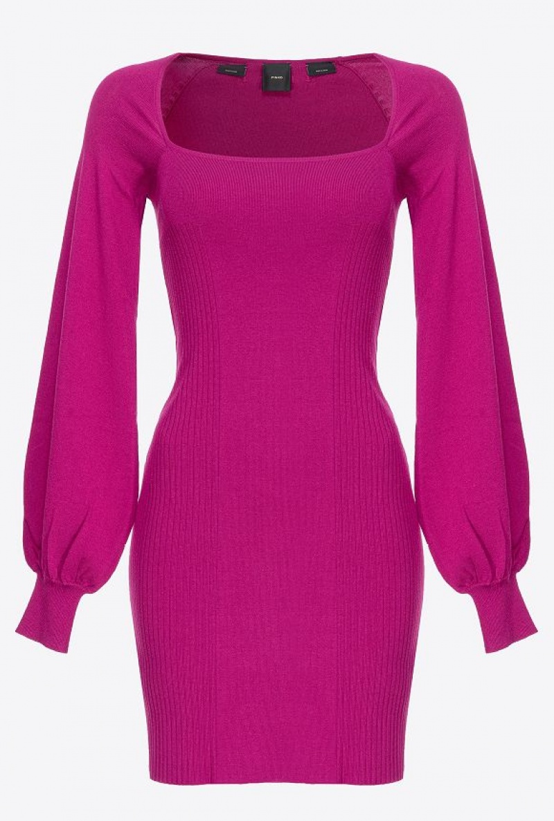 Pinko Fitted Knit Dress BOUGAINVILLEA PURPLE | SN-PKO33069