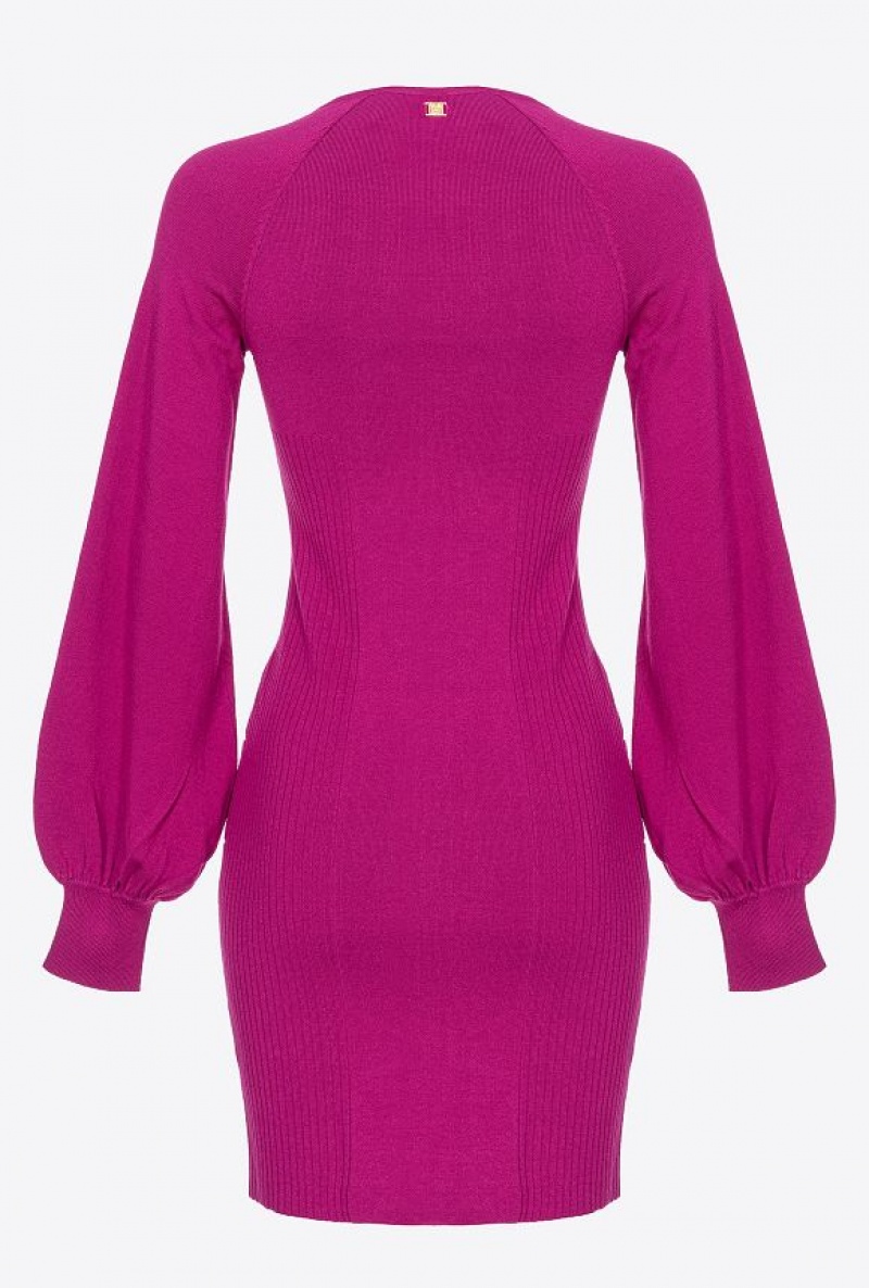 Pinko Fitted Knit Dress BOUGAINVILLEA PURPLE | SN-PKO33069