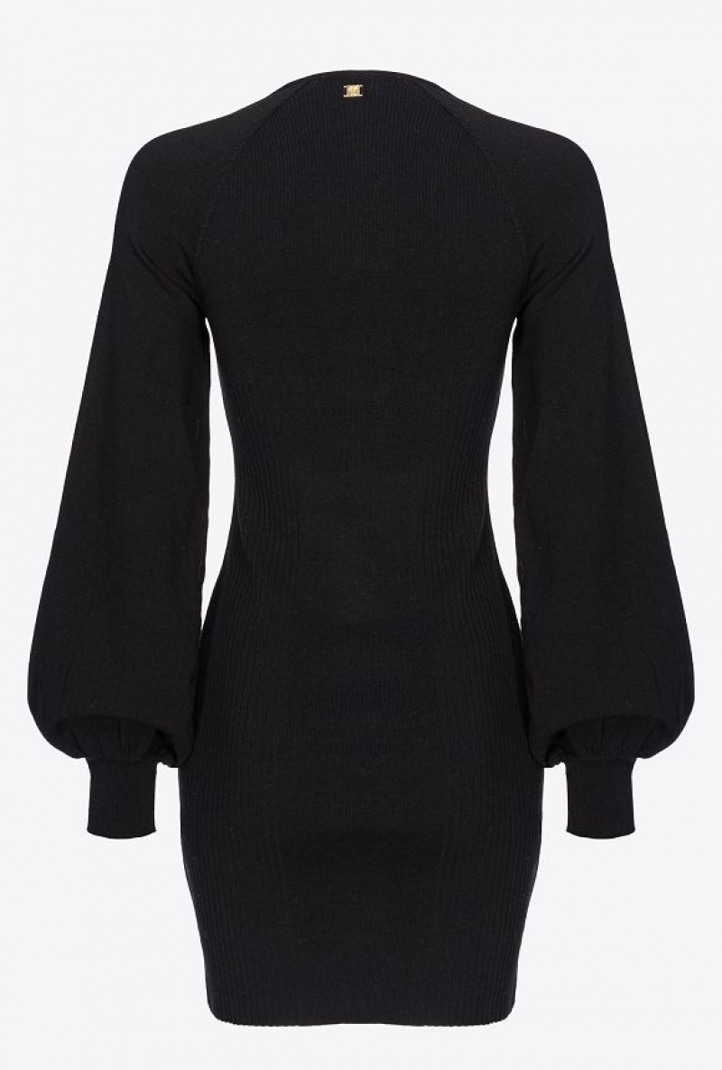 Pinko Fitted Knit Dress LIMO BLACK | SN-PKO33038