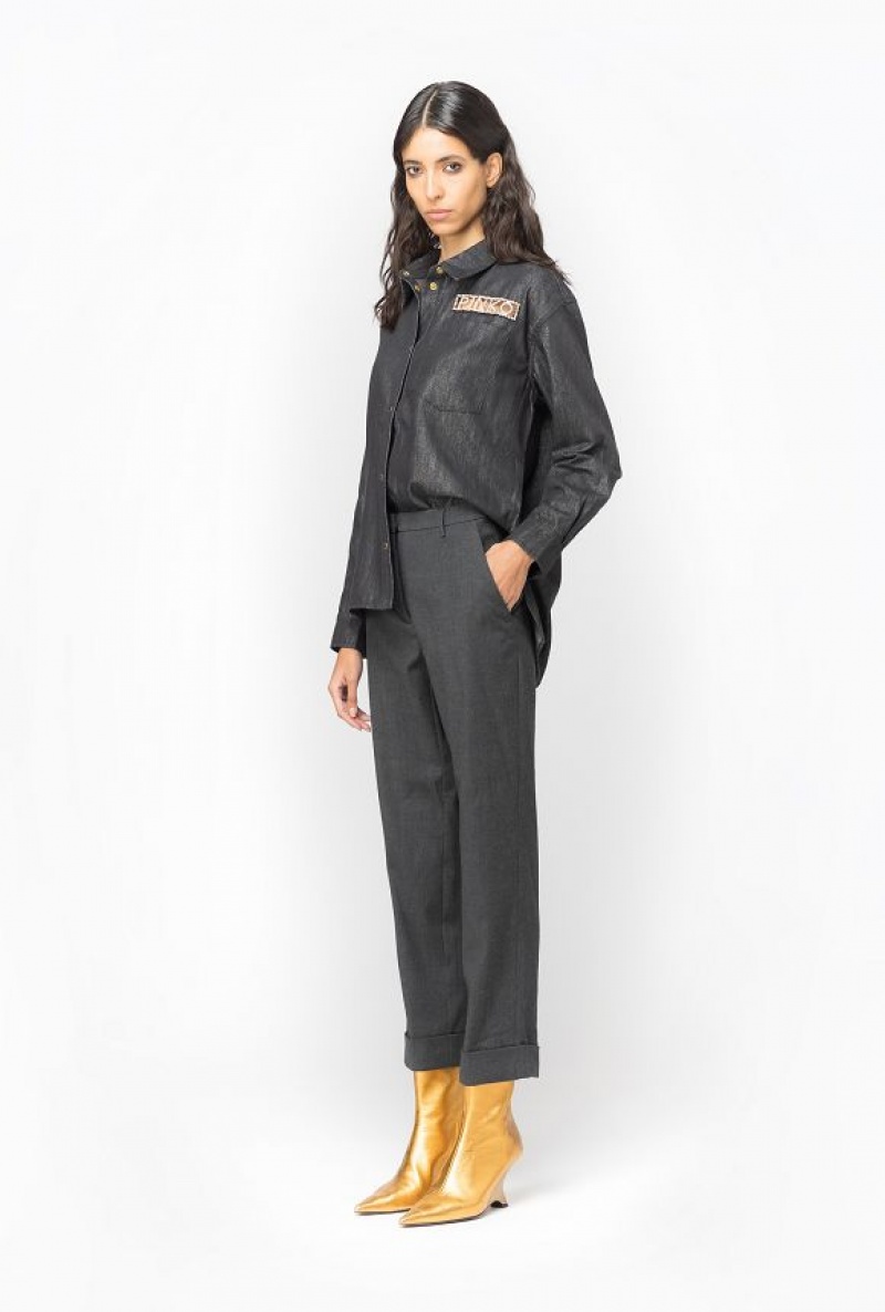 Pinko Flannel Trousers DARK GREY | SN-PKO33782