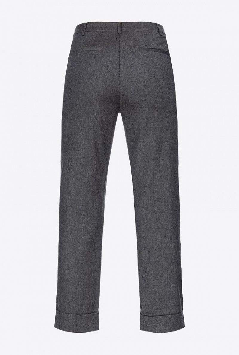 Pinko Flannel Trousers DARK GREY | SN-PKO33782