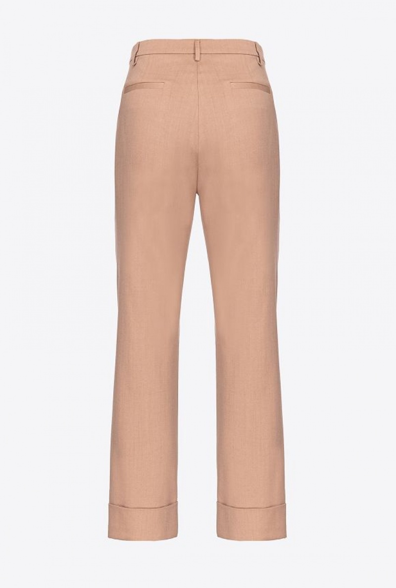 Pinko Flannel Trousers DARK LATTE | SN-PKO33957