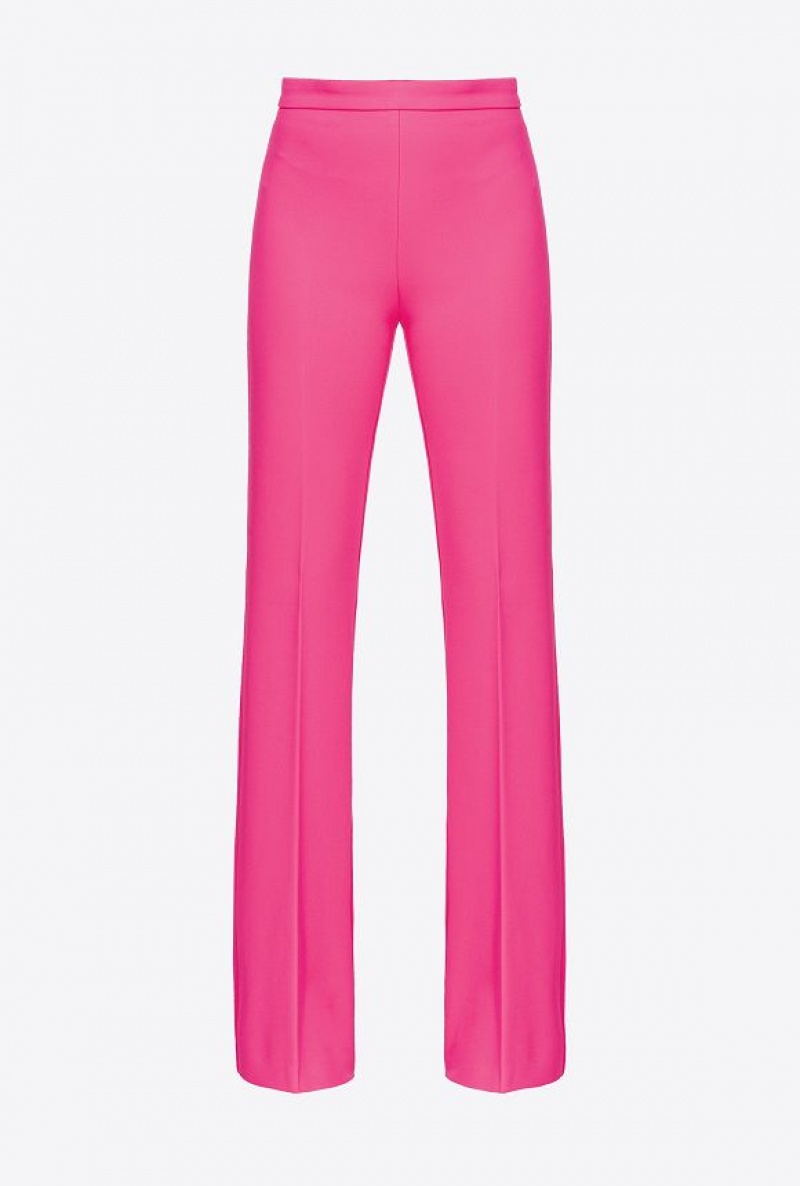 Pinko Flared Crepe Trousers BEETROOT | SN-PKO33771