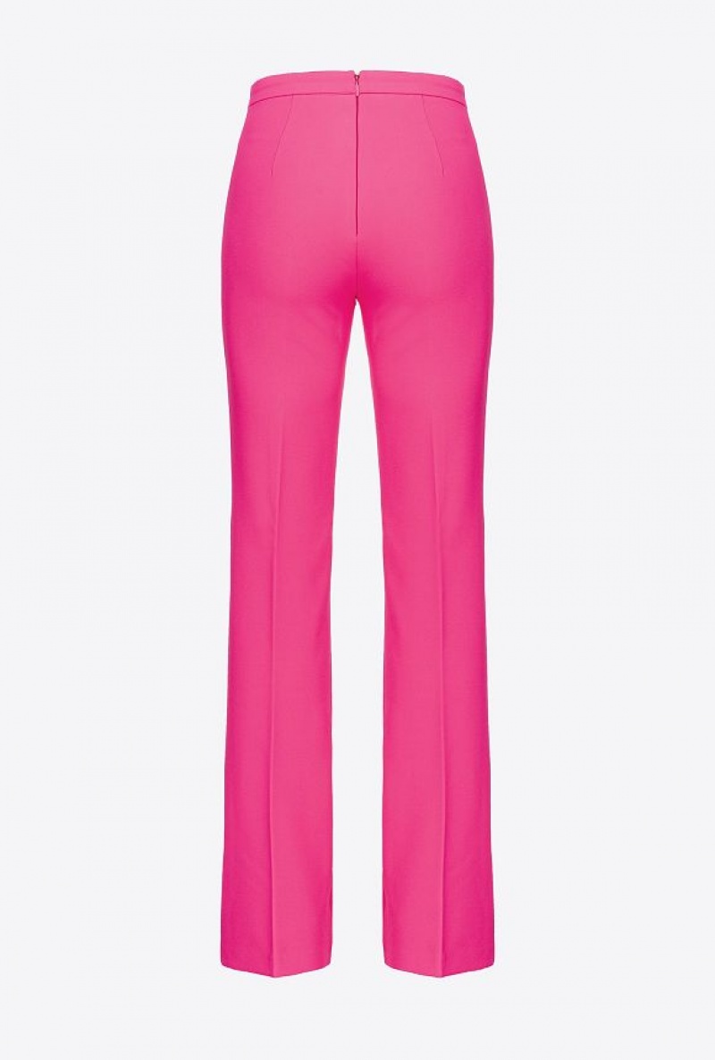 Pinko Flared Crepe Trousers BEETROOT | SN-PKO33771