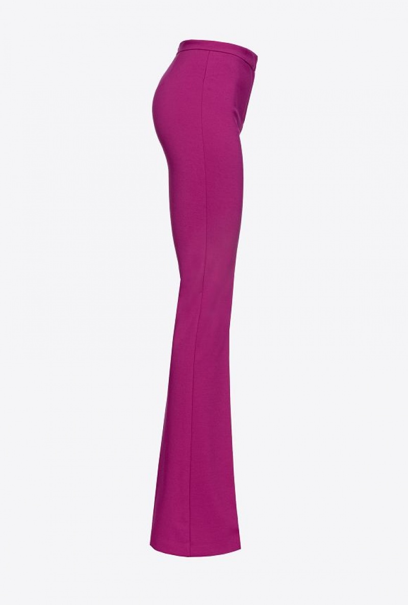 Pinko Flared Full Milano Trousers BOUGAINVILLEA PURPLE | SN-PKO33919