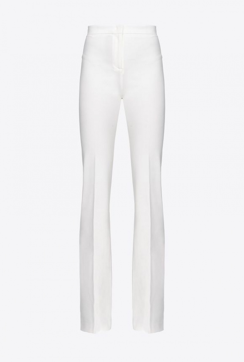 Pinko Flared Full Milano Trousers SNOW WHITE | SN-PKO33726