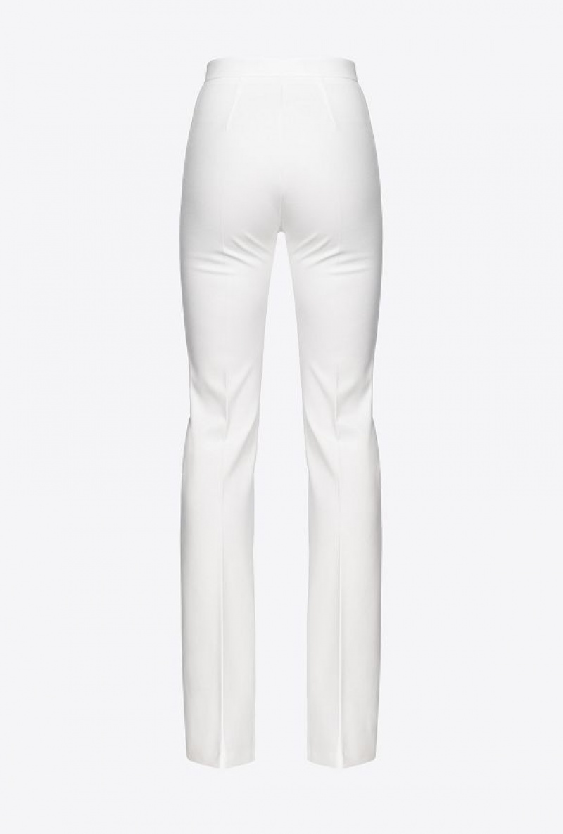 Pinko Flared Full Milano Trousers SNOW WHITE | SN-PKO33726