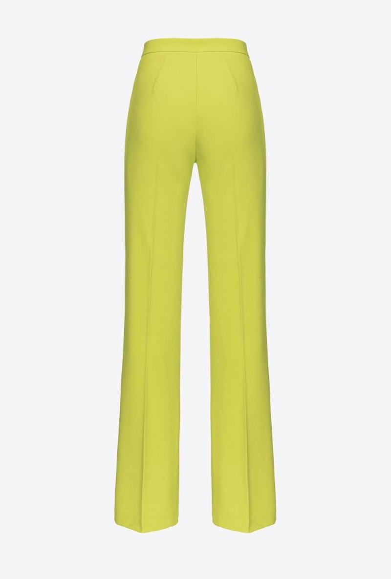 Pinko Flared Stretch Trousers LIME YELLOW | SN-PKO33710