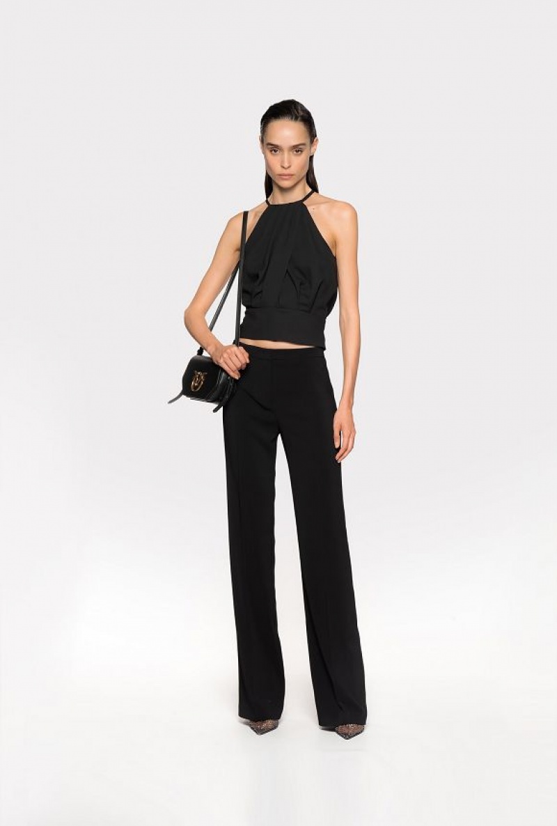 Pinko Flared Stretch Trousers LIMO BLACK | SN-PKO33709