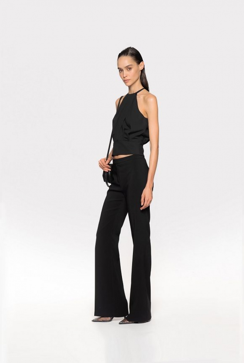 Pinko Flared Stretch Trousers LIMO BLACK | SN-PKO33709