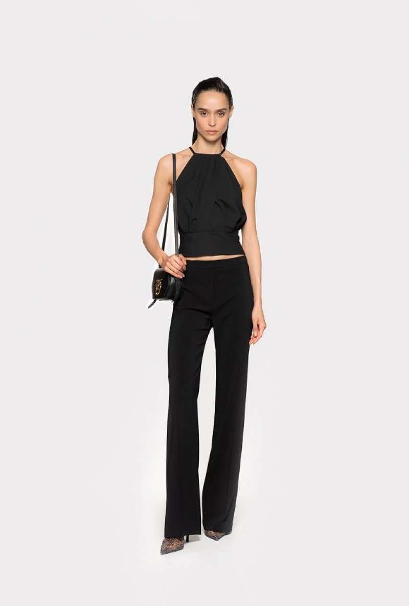 Pinko Flared Stretch Trousers LIMO BLACK | SN-PKO33709