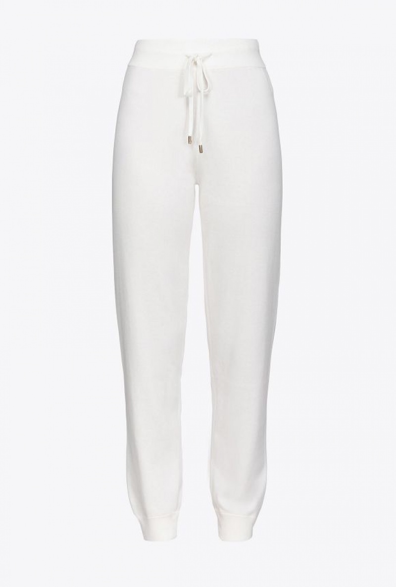 Pinko Fleece Joggers BRIGHT WHITE | SN-PKO33723