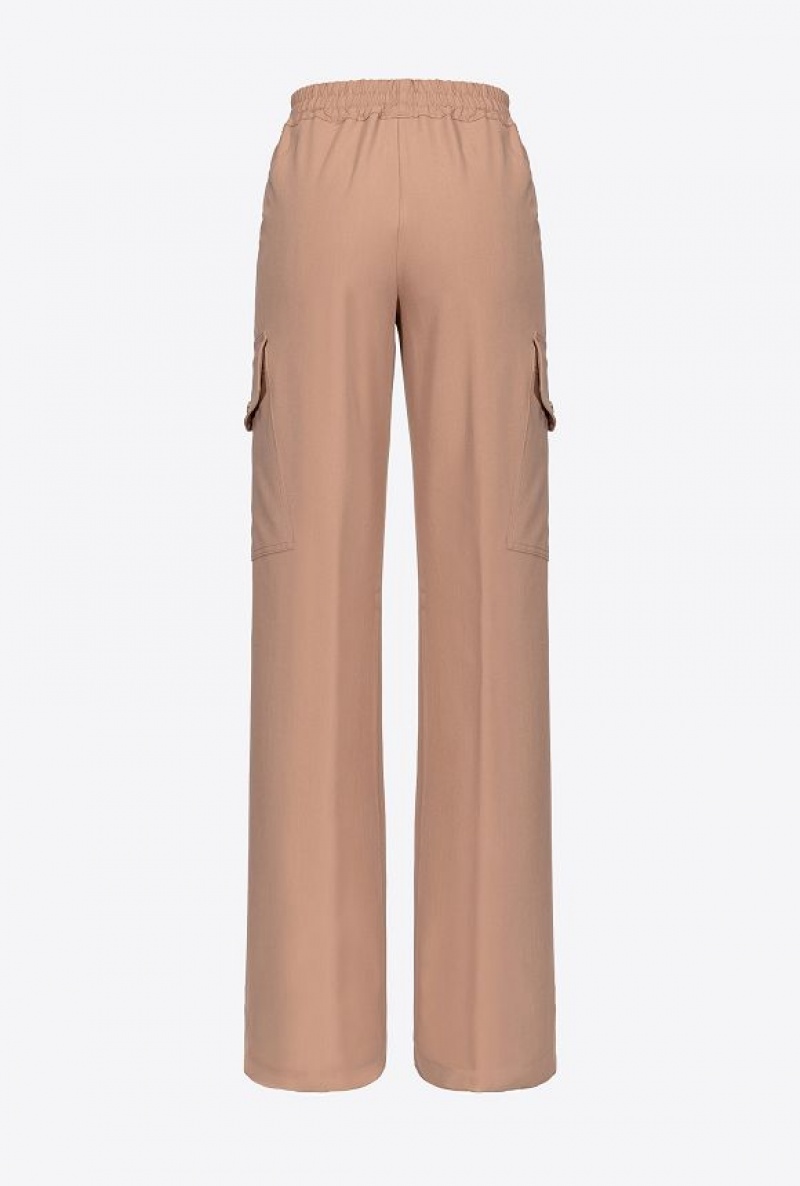 Pinko Flowing Cargo Trousers DARK LATTE | SN-PKO33755