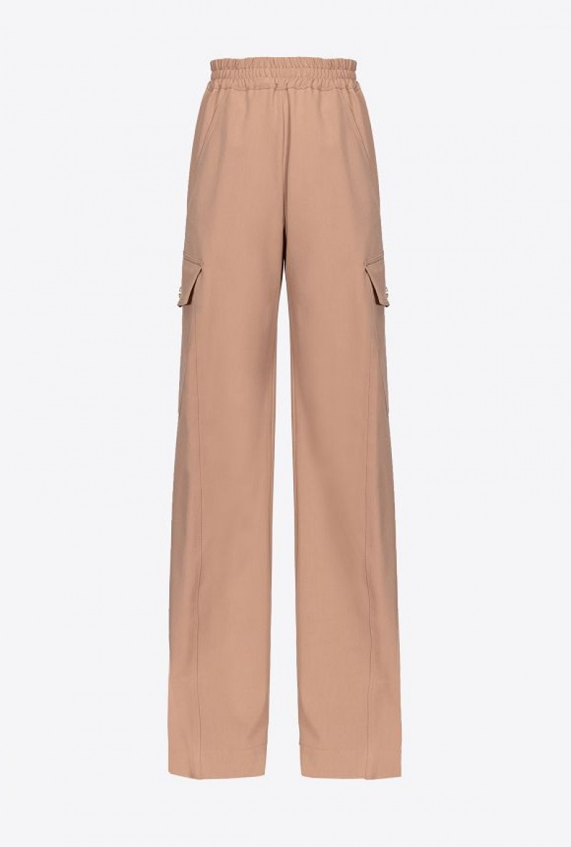 Pinko Flowing Cargo Trousers DARK LATTE | SN-PKO33892