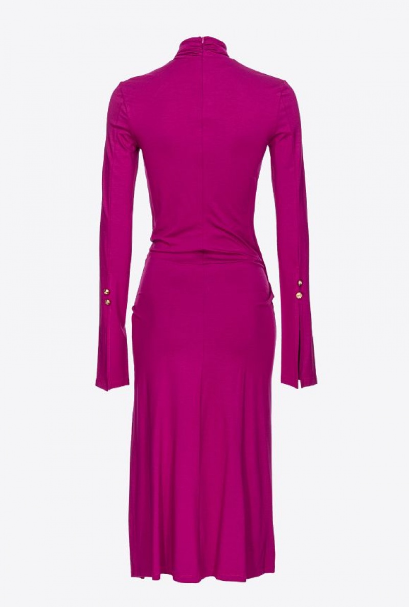 Pinko Flowing Jersey Midi Dress BOUGAINVILLEA PURPLE | SN-PKO33099