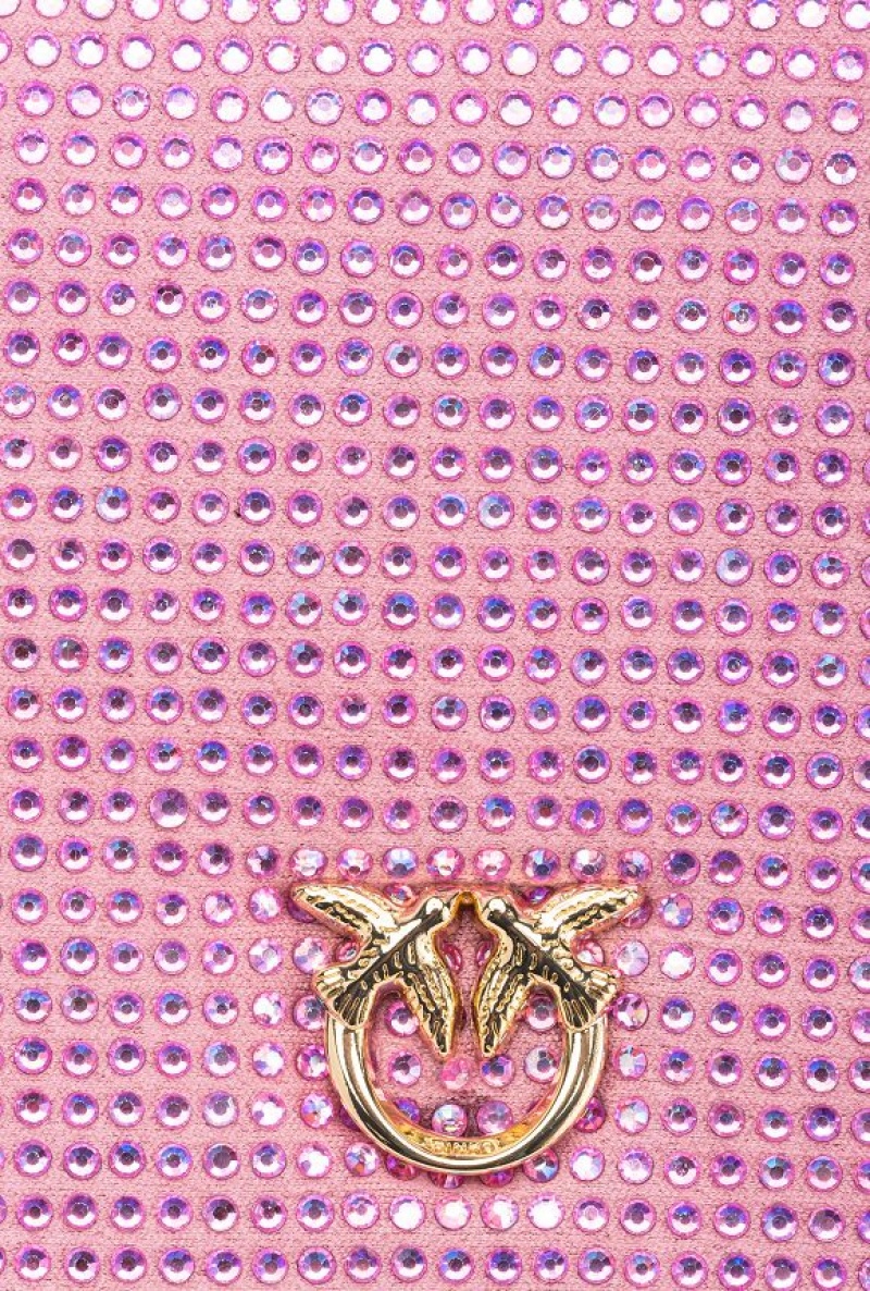 Pinko Fully Rhinestoned Box Clutch ORCHID BUNCH-SHINY GOLD | SN-PKO32426