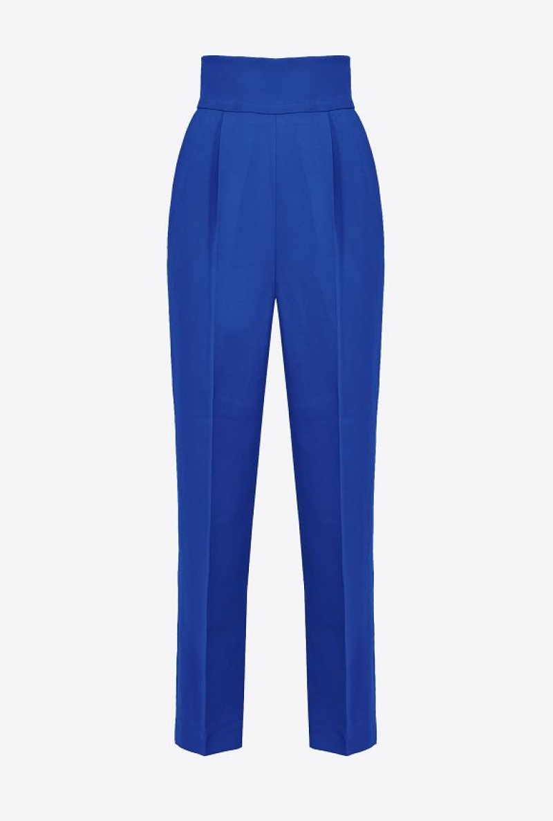 Pinko High-waisted Stretch CrêPe Trousers SPECTRE BLUE | SN-PKO33696