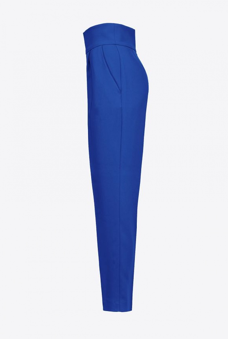 Pinko High-waisted Stretch CrêPe Trousers SPECTRE BLUE | SN-PKO33696