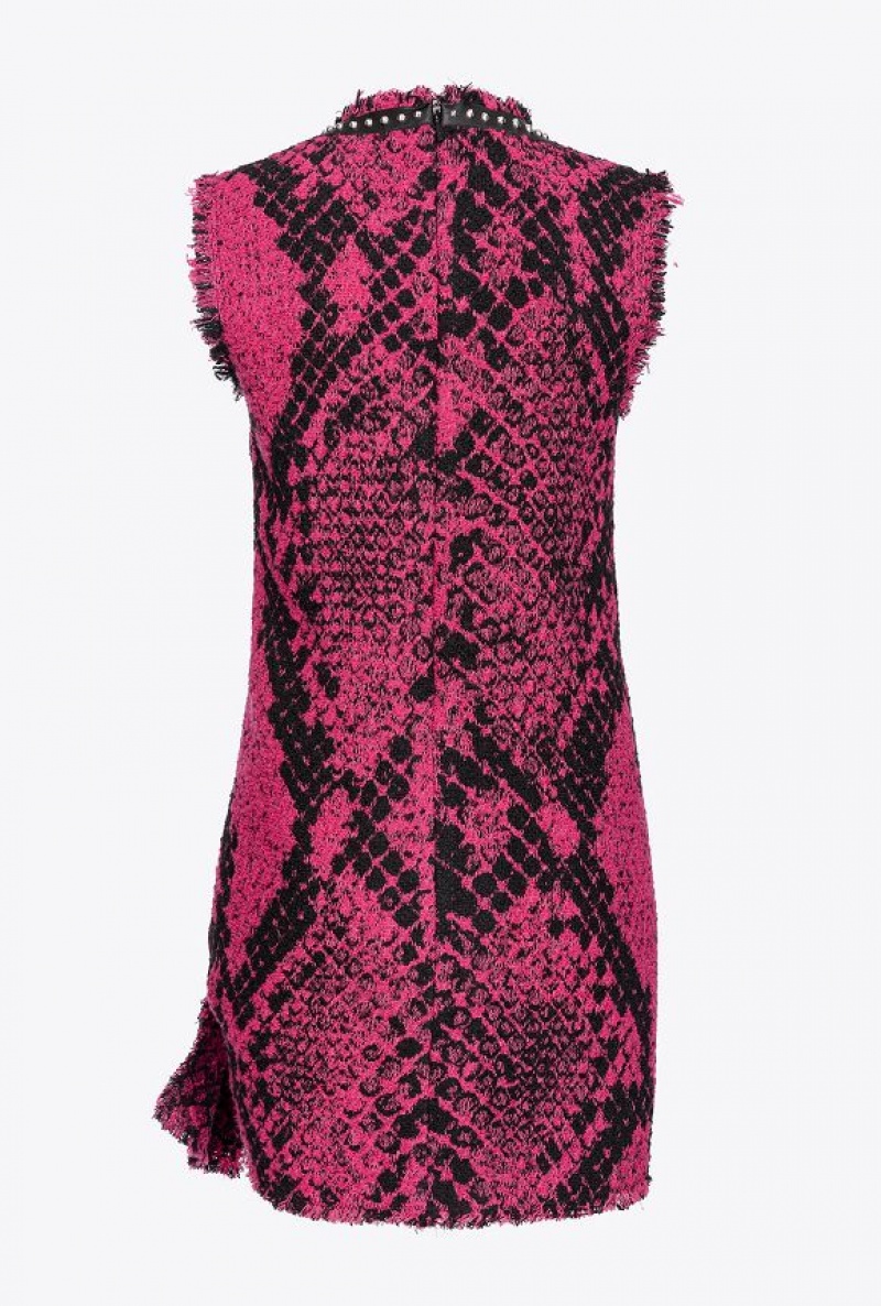 Pinko Jacquard Snake Mini Dress FUCHSIA/BLACK | SN-PKO32992