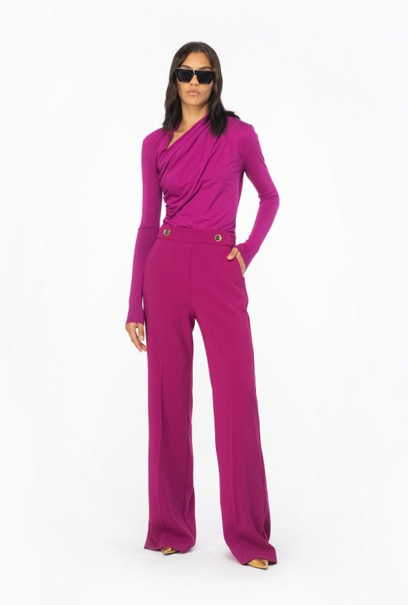 Pinko Jersey Sweater With Draping BOUGAINVILLEA PURPLE | SN-PKO33317