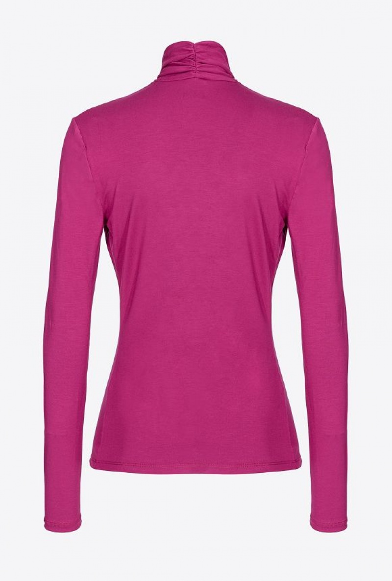 Pinko Jersey Sweater With Draping BOUGAINVILLEA PURPLE | SN-PKO33317