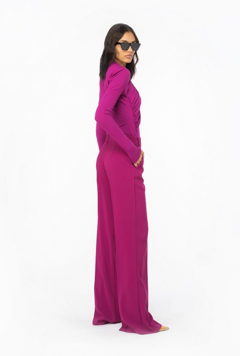 Pinko Jersey Sweater With Draping BOUGAINVILLEA PURPLE | SN-PKO33915